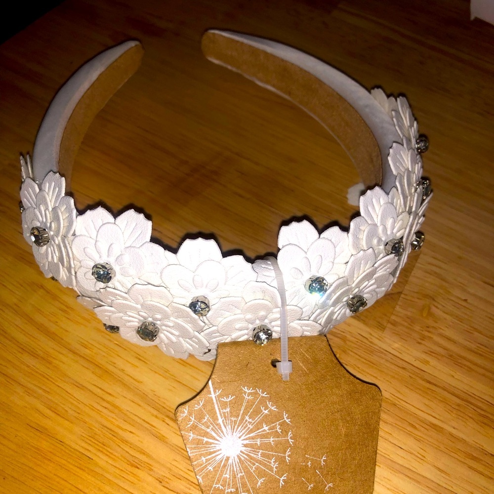 Floral White Headband